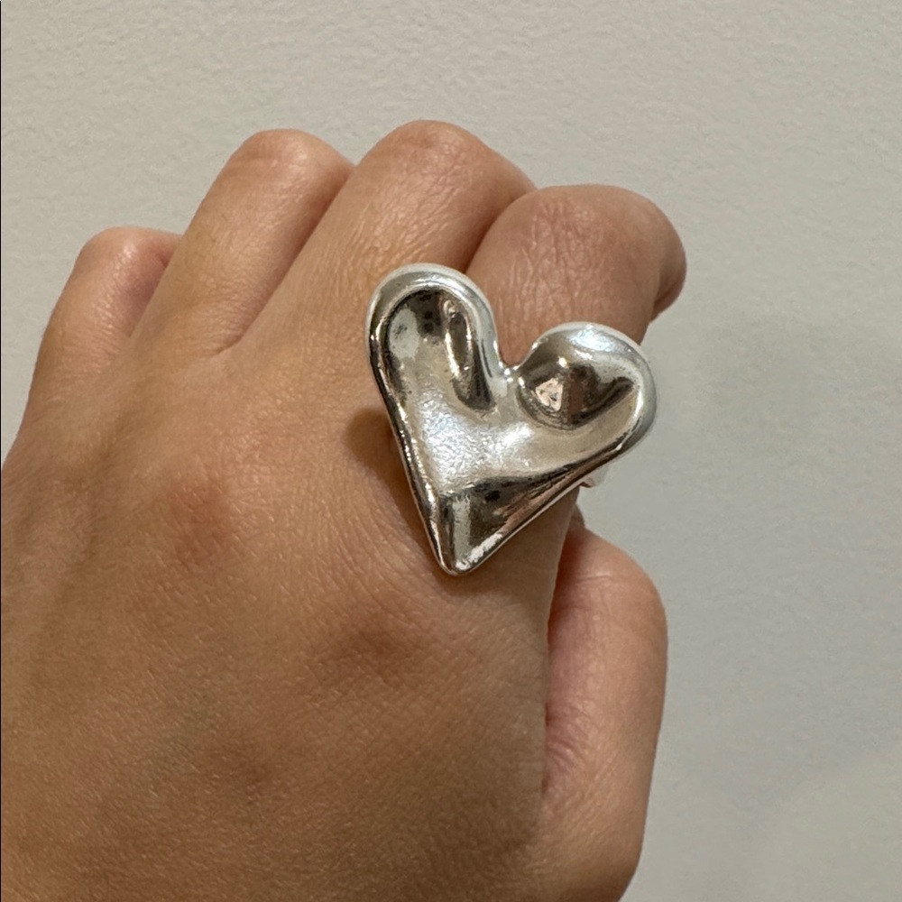 UNO de 50 Maxi Heart Ring Silver Plated Sz 15 (or 7.5 US)